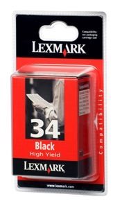 Lexmark Tintenpatrone schwarz, Nr. 34, original, 1 Lexmark Tintenpatrone schwarz, Nr. 34, original, 1