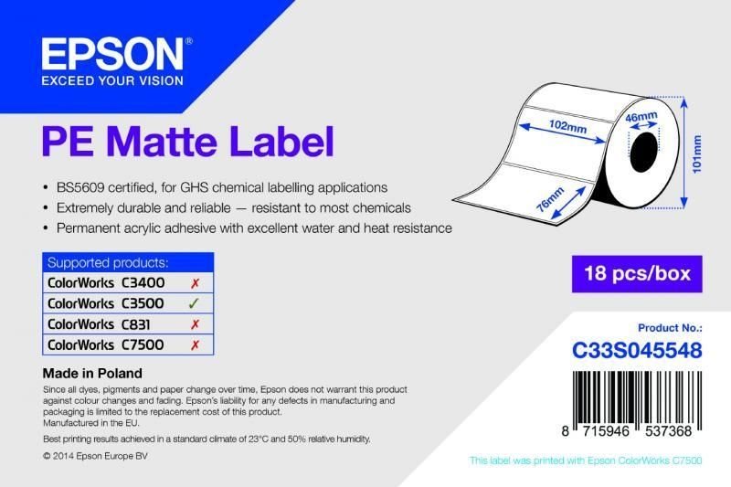 PE Matte Label - Die-cut Roll - C33S045548