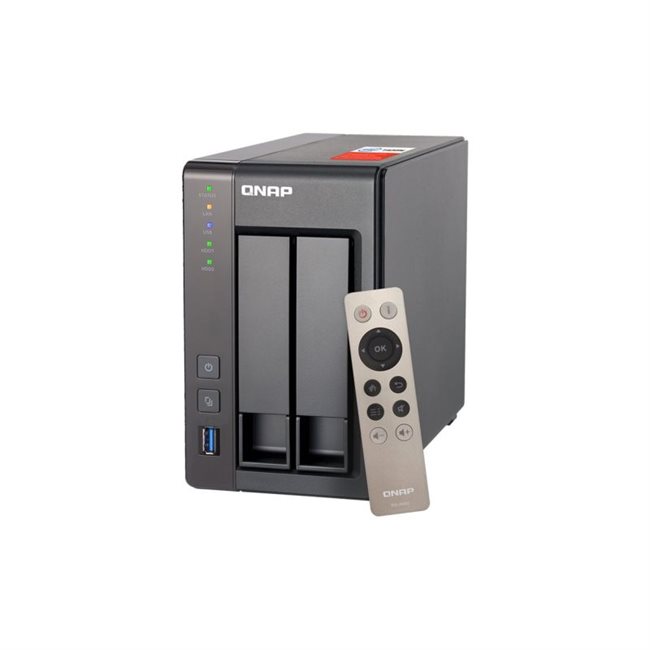 QNAP TS-251+ NAS-Server 2 Schächte 16TB SATA 6GB/s HDD 8TB x 2 RAM 2GB