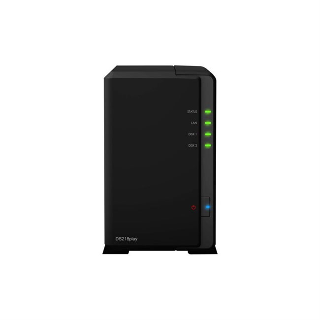 Synology DS218play NAS-Server 2 Schächte 24TB SATA 6GB/s HDD 12TB x 2