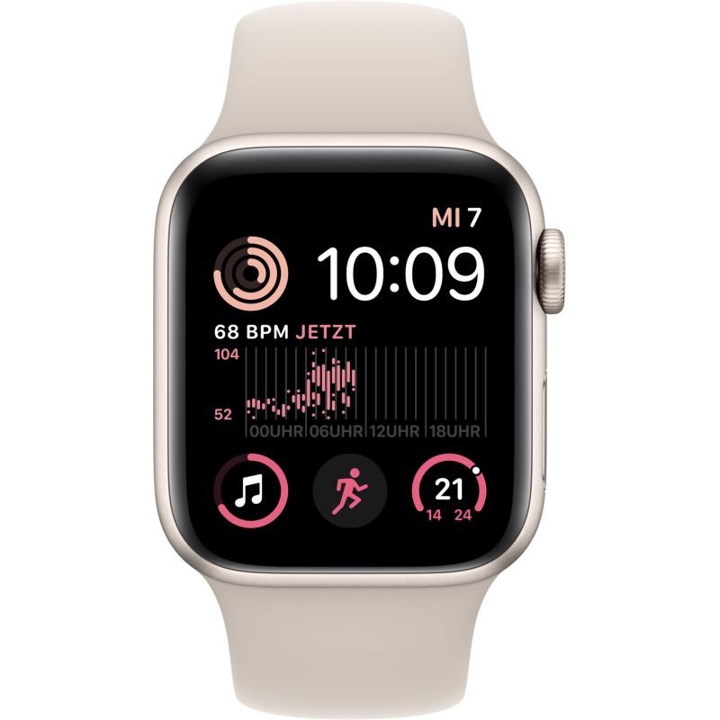 Apple Watch SE G2 Starlight Alu Band: Starlight Größe M/L 32GB 40mm