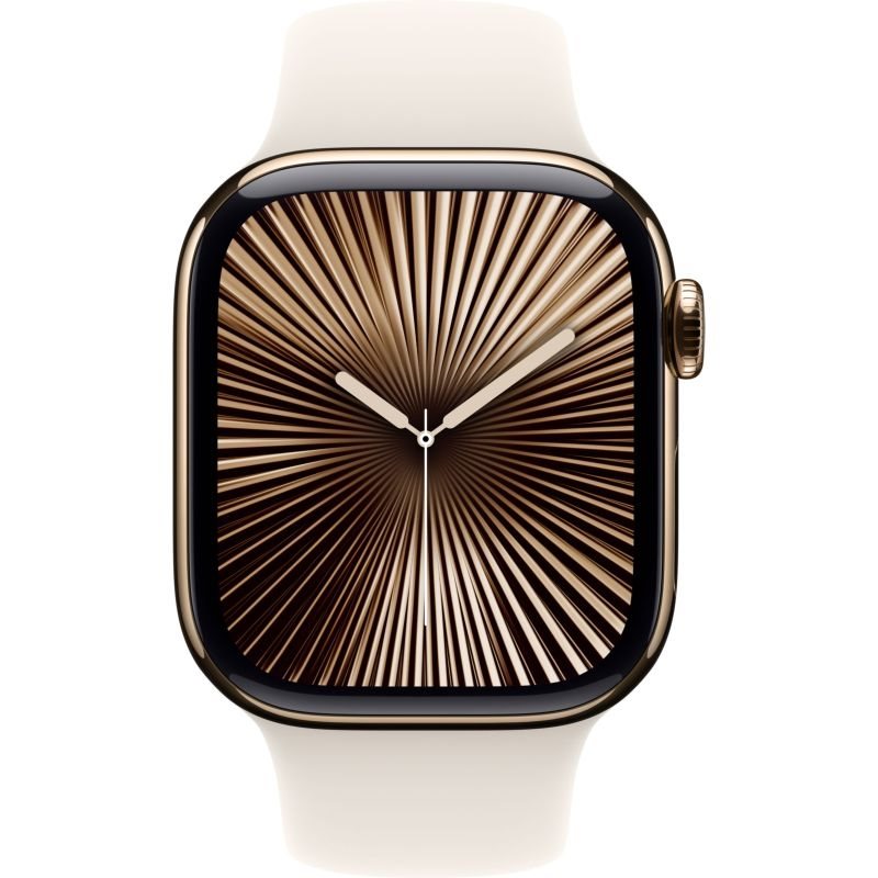 Apple Watch Series 10 Gold Titan Band: Starlight Größe S/M 64GB 42mm 4G