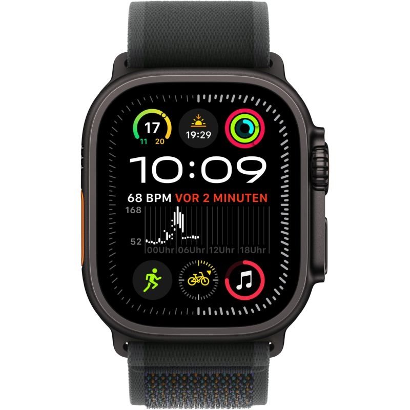 Apple Watch Ultra 2 Black Titanium Band: Schwarz Größe M/L 64GB 49mm 4G