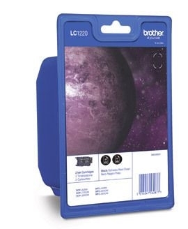 Brother Tinte schwarz 2er Pack, LC1220BKBP2