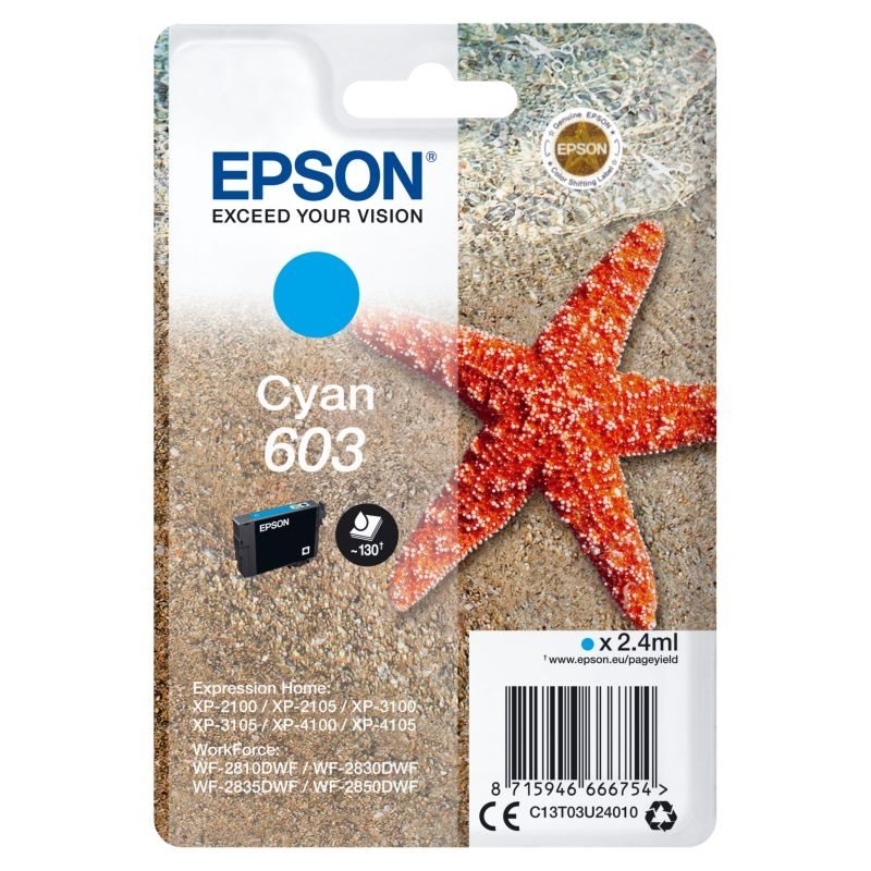 Epson Original Tinte cyan 603 - C13T03U24010