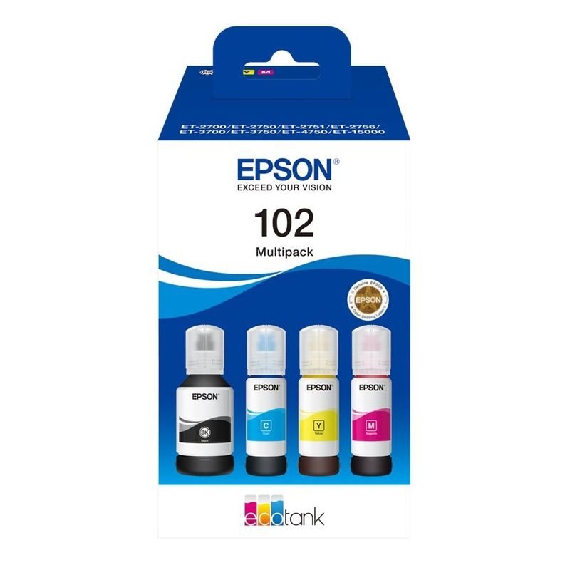 Epson Original Tinten-Multipack BK/C/M/Y 102 - C13T03R640