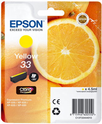 Epson Tinte Singlepack gelb 33 T3344