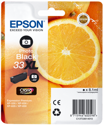 Epson Tinte Singlepack Photo schwarz 33XL T3361