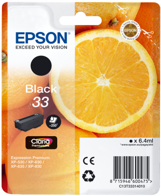 Epson Tinte Singlepack schwarz 33 T3331