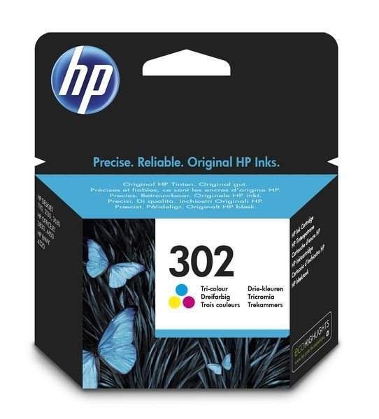 HP 302 original ink cyan, magenta, yellow - F6U65AE