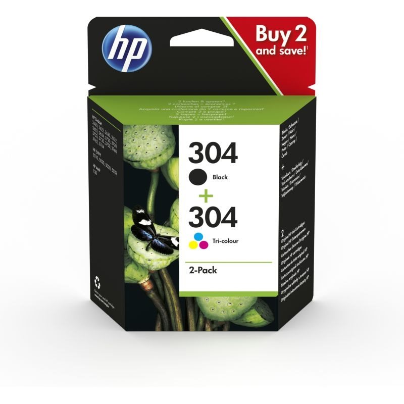 HP 304 Original Combo Pack - 2er-Pack BKCMY - 3JB05AE