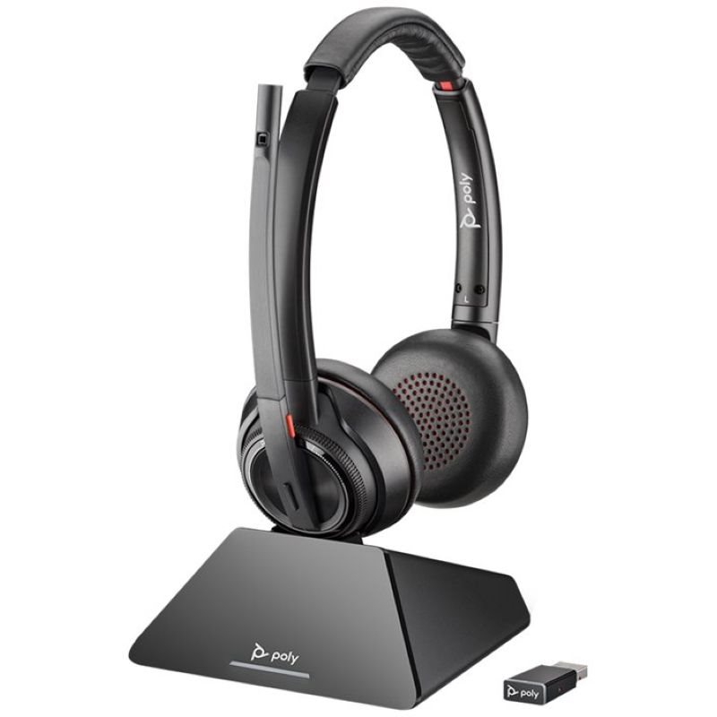 Poly Savi 8220 UC Standard Headset-System On-Ear DECT 6,0 kabellos