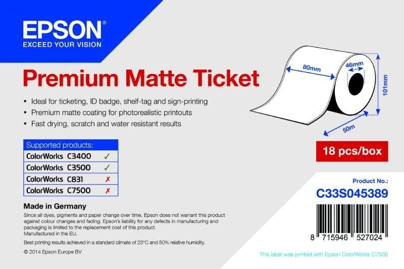 Premium Matte Ticket Roll - C33S045389