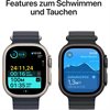 Apple Watch Ultra 2 Black Titanium Band: Schwarz Größe M 64GB 49mm 4G