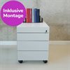 InWerk Büro-Rollcontainer Weiß B43,2cm x T60cm x H57,5cm