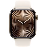 Apple Watch Series 10 Gold Titan Band: Starlight Größe S/M 64GB 42mm 4G