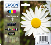 Epson Original Tinte Multipack 18 BK/C/M/Y - C13T18064012