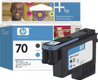 HP 70 Mattschwarz und cyan Druckkopf - C9404A