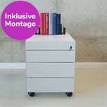 InWerk Büro-Rollcontainer Weiß B43,2cm x T60cm x H57,5cm