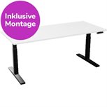 InWerk Schreibtisch hvst, Imperio Lift Q2 Weiß/Schwarz B180cm x T80cm
