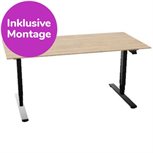 InWerk Schreibtisch hvst, Masterlift 2 Eiche/Schwarz B160cm x T80cm