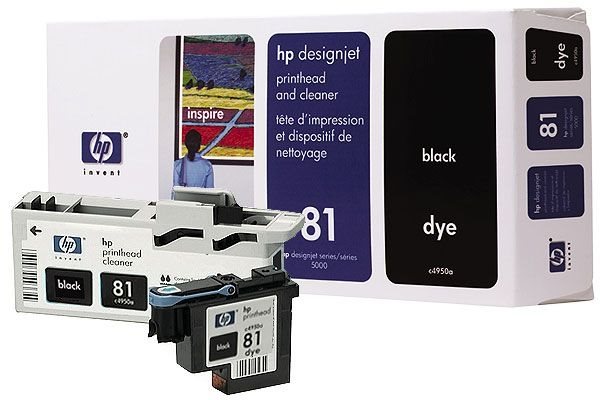 HP 81 black printhead & printheadcleaner, farbstoffbasiert - C4950A HP 81 black printhead & printheadcleaner, farbstoffbasiert - C4950A